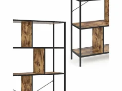 Vicco Separador de ambientes madera antigua 80x30x180 fyrk Marru00f3n Best