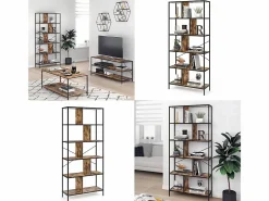 Vicco Separador de ambientes madera antigua 80x30x180 fyrk Marru00f3n Best