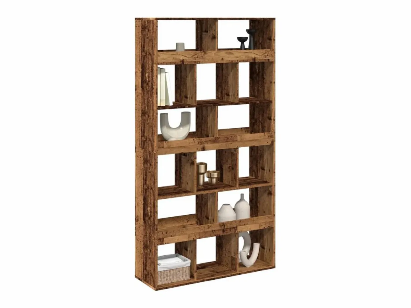 Clicnbuy Librería|Separador de ambientes madera envejecida 100x33x187,5 cm