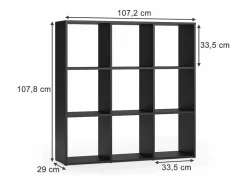 Vicco Separador de ambientes 104x29x108 nove Negro Clearance