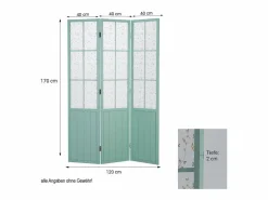 Biombo|Separador de ambientes 170x120x2 cm Turquesa Estilo campestre