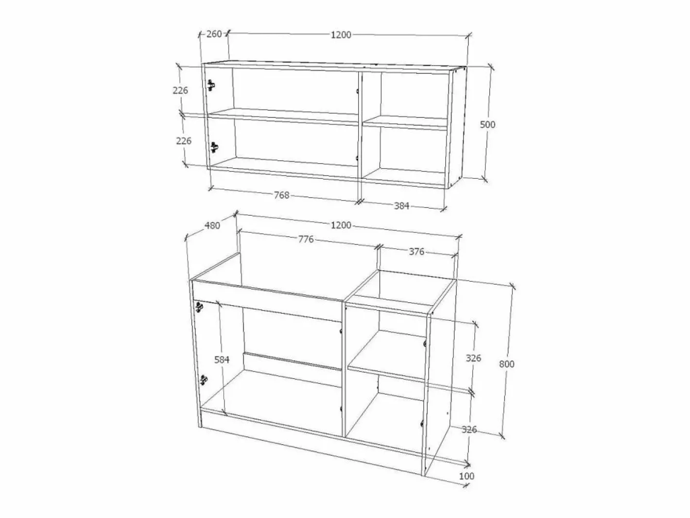 Set Cocina Ara haaus, Roble Sonoma/Blanco, L 120 cm^ New