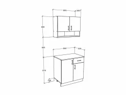 Set Cocina Berna haaus, Antracita/Blanco, L 80 cm^ Sale