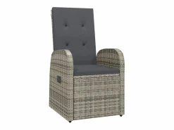 Clicnbuy Set comedor de jardín 3 piezas con cojines ratán sintético Gris Discount