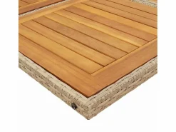 Clicnbuy Set comedor de jardín 7 piezas con cojines ratán sintético Beige Outlet