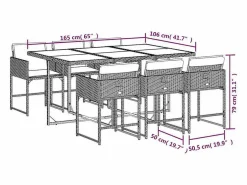 Clicnbuy Set comedor de jardín 7 piezas con cojines ratán sintético Beige Outlet
