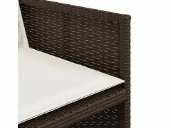 vidaxl Set comedor de jardín 5 piezas y cojines ratán sintético marrón Marru00f3n