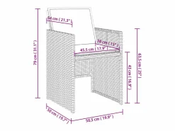 vidaxl Set comedor de jardín 5 piezas y cojines ratán sintético marrón Marru00f3n