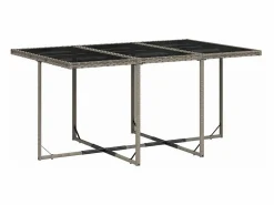 Set comedor jardín 7 piezas y cojines ratán sintético^Clicnbuy Best