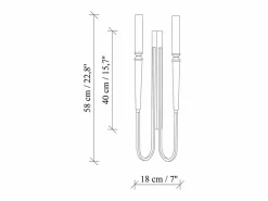 OZAIA Set de 2 apliques de pared estilo candelabro de metal - Dorado y negro - Alt. 58 cm - OVYLA Negro / Dorado Outlet