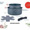 Arthur Martin Material Y Utensilios De Cocina|Set de 2 cacerolas antiadherentes AM2984 Ø16-20 cm, mango desmontable, para todo tipo de fuegos incluyendo inducción, gris mate