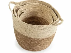 Set de 3 cestas Brais de fibra natural con asas, /natural^VS Venta-stock Outlet