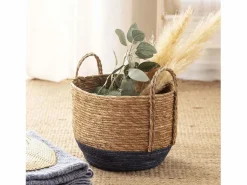VS Venta-stock Cesta|Set de 3 cestas Iria de fibra natural con asas, /natural