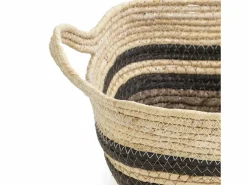 VS Venta-stock Set de 3 cestas Luar de fibra natural y papel, marrón/beige con asas Marru00f3n Clearance