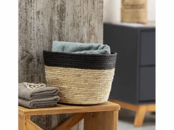 VS Venta-stock Set de 3 cestas Nati de fibra natural y papel, /beige Negro Clearance