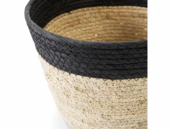 VS Venta-stock Set de 3 cestas Nati de fibra natural y papel, /beige Negro Clearance