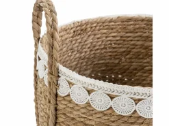 VS Venta-stock Set de 3 cestas Yasmina de fibra natural con asas, /natural Blanco Outlet