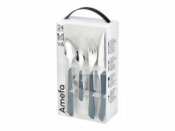 Amefa Set de 24 cubiertos Eclat acero inoxidable Azul Outlet