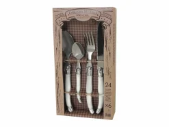 Cubierto|Set de 24 cubiertos Rustic Amefa acero inoxidable blanco