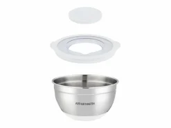 Arthur Martin Presentación Y Servicio|Vajilla|Set de 3 ensaladeras de acero inoxidable 16-24 cm con tapas herméticas y base antideslizante de silicona