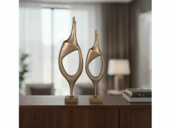 Giner y colomer Set de 2 figuras decorativas en aluminio con acabado en bronce Marru00f3n Sale