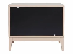 Miliboo Mesita De Noche|Set de 2 mesillas de noche rosa y metal dorado con almacenaje GIANA