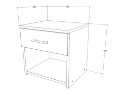 Set de 2 mesitas de noche haaus Leco, 1 cajón, Blanco/, 40 x 35 x 40 cm Azul Outlet