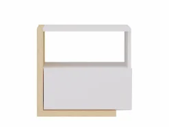 Set de 2 mesitas de noche con 1 cajón y 1 estante en blanco y natural - NAPOLI II^Vente-unique New