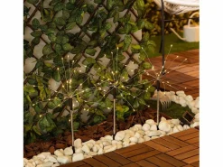 Ledkia Guirnalda Luminosa|Set de 3 Pinchos LED Exterior Solar Diente de Leon 3000K Blanco Cálido