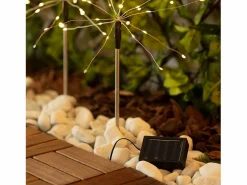 Ledkia Guirnalda Luminosa|Set de 3 Pinchos LED Exterior Solar Diente de Leon 3000K Blanco Cálido
