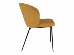 Set de 2 sillas amarillas en tejido bouclé con patas de metal - Groom^Rendez-Vous Déco Outlet