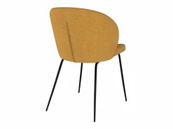 Set de 2 sillas amarillas en tejido bouclé con patas de metal - Groom^Rendez-Vous Déco Outlet