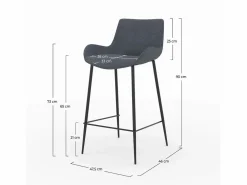 Rendez-Vous Déco Taburete Alto|Set de 2 sillas de bar de tela 65cm - Pirata