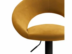 Rendez-Vous Déco Muebles De Bar|Taburete Alto|Set de 2 sillas de bar en metal negro y terciopelo curry 61/76,5 cm - Cloclo