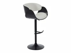 Set de 2 taburetes de bar de Respaldo - Altura Ajustable - Blanco y Negro - JELSA^Vente-unique Sale