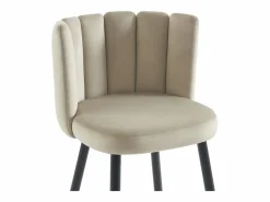 Vente-unique Set de 2 taburetes de bar de terciopelo y metal negro - - PRANILA de Pascal MORABITO Beige Discount