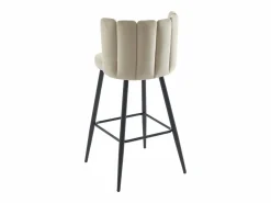 Vente-unique Set de 2 taburetes de bar de terciopelo y metal negro - - PRANILA de Pascal MORABITO Beige Discount