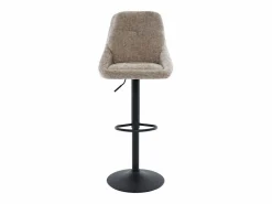 Vente-unique Set de 2 taburetes de bar de tela texturizada y metal - Altura ajustable - - LARANZA Topo Best