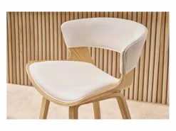 Miliboo Muebles De Bar|Taburete Alto|Set de 2 taburetes de cocina de diseño con madera clara 65 cm SYRAH
