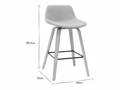 Miliboo Muebles De Bar|Taburete Alto|Set de 2 taburetes de cocina nórdicos y madera 65 cm NONIE