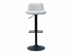 Miliboo Muebles De Bar|Taburete Alto|Set de 2 taburetes de cocina regulables y giratorios 360º de tejido efecto aterciopelado y metal BOOST
