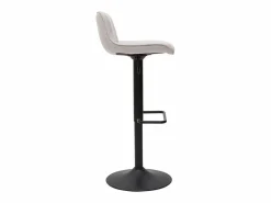 Miliboo Muebles De Bar|Taburete Alto|Set de 2 taburetes de cocina regulables y giratorios 360º de tejido efecto aterciopelado y metal BOOST