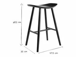 Miliboo Set de 2 taburetes de cocina s 65 cm DEMORY Negro Sale
