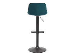 Miliboo Muebles De Bar|Taburete Alto|Set de 2 taburetes de cocina ajustables 360º de terciopelo petróleo y metal negro BOOST