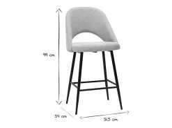 Miliboo Muebles De Bar|Taburete Alto|Set de 2 taburetes de cocina efecto aterciopelado texturizado 65 cm COSETTE