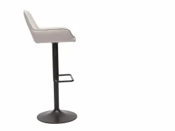 Set de 2 taburetes de cocina ajustable de tela y metal negro RONNIE^Miliboo Best