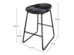 Rendez-Vous Déco Muebles De Bar|Taburete Alto|Set de 2 taburetes para isla de cocina de plástico 65,5 cm - Yoshi