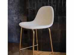 Rendez-Vous Déco Set de 2 taburetes para isla de cocina en cuero sintético 65 cm - Henrik Blanco Online
