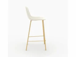 Rendez-Vous Déco Set de 2 taburetes para isla de cocina en cuero sintético 65 cm - Henrik Blanco Online