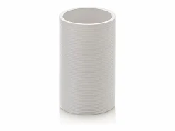 Set de accesorios de baño en resina gris y bambú Gaeta - Blanco Discount